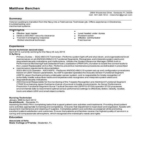 Matthew Berchen Resume 
