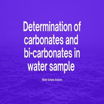 Determination of carbonates and bicarbonates in water sample