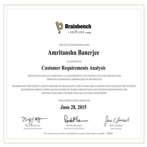 Customer Requirements Analysis - Brainbench