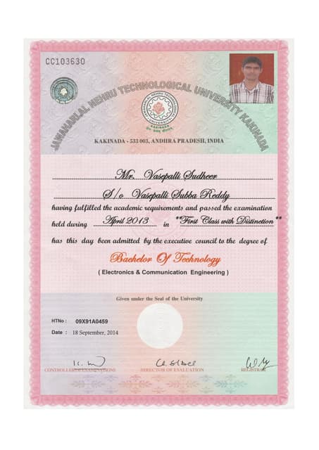 B.Tech Transcripts