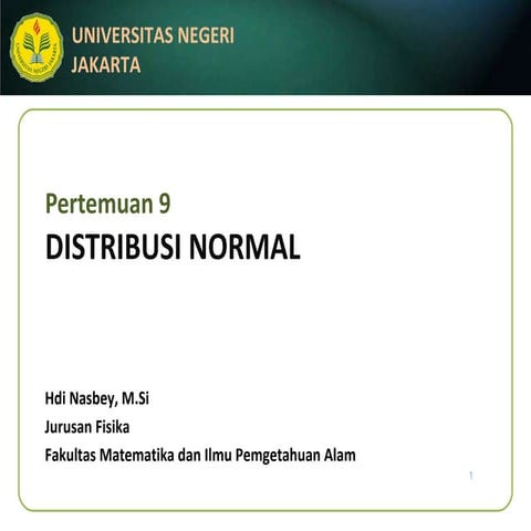 Statistika Dasar (9) distribusi