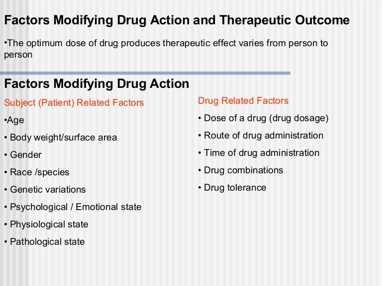 Factors modifying drug actionsvpp