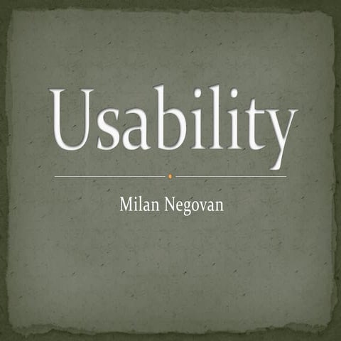 Usability presentation - web