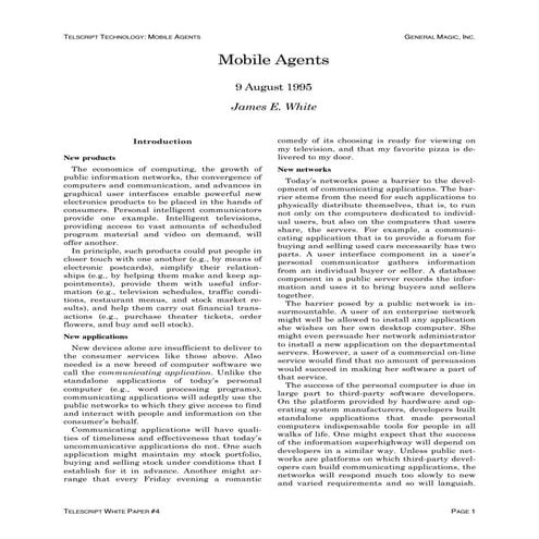 Telescript White Paper #4 | PDF