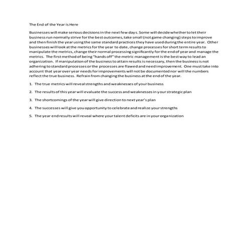 The End of the Year is Here