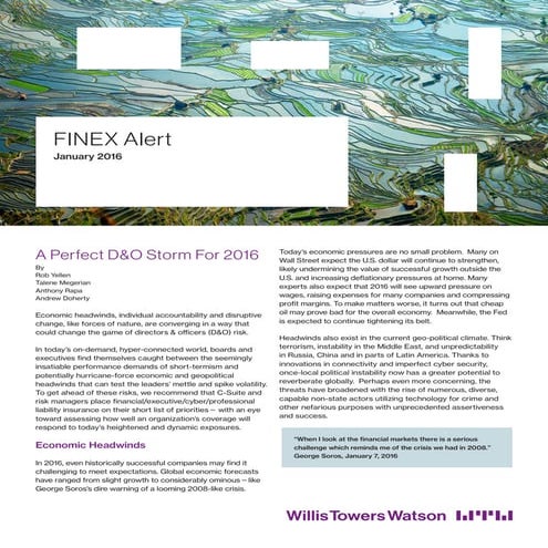 FINEX Alert Perfect D&O Storm '16