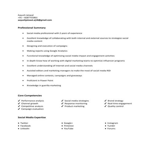 Work Sample Portfolio | SMM | PDF