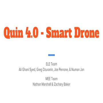 QUIN 4.0 - Smart Drone - Final Presentation