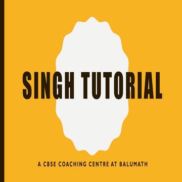 Singh tutorial brochure