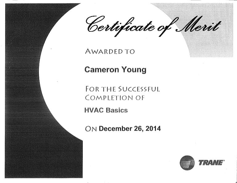 Hvac basics Certificate of Merit