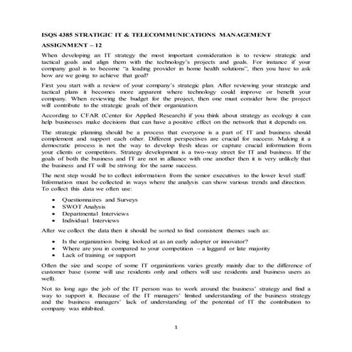 ISQS 4385 ASSIGNMENT - 12