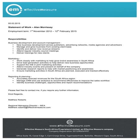 Statement of Work - AM 