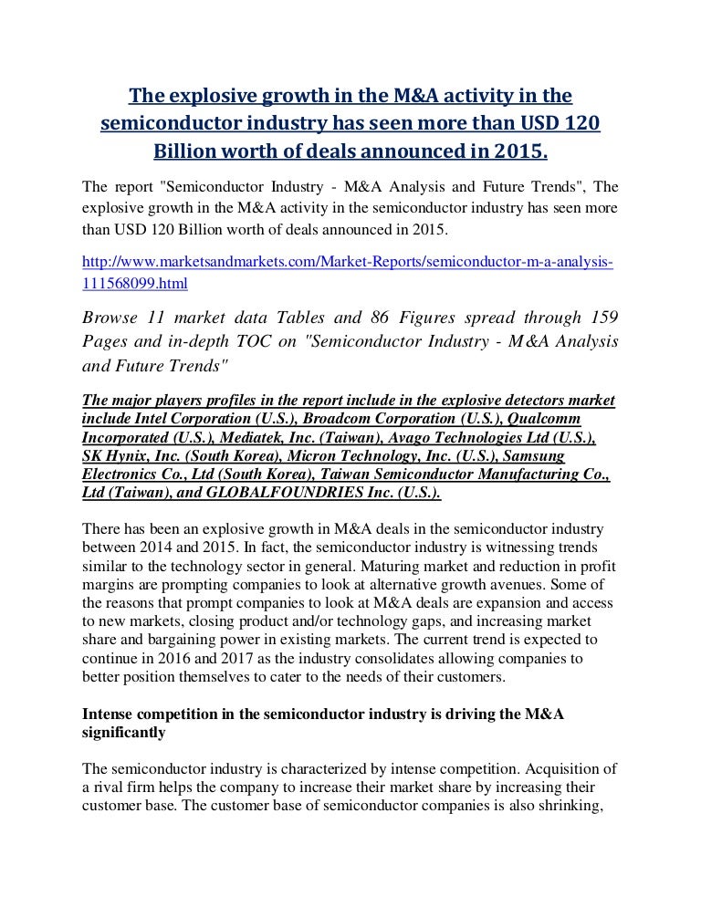 Semiconductor Industry M&A Analysis