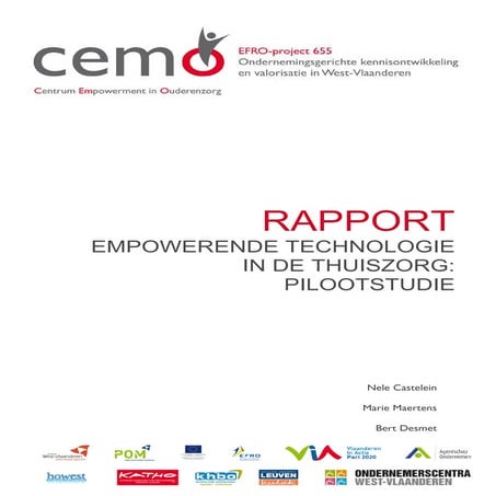 Rapport CEMO empowerende technologie in de thuiszorg Pilootstudie