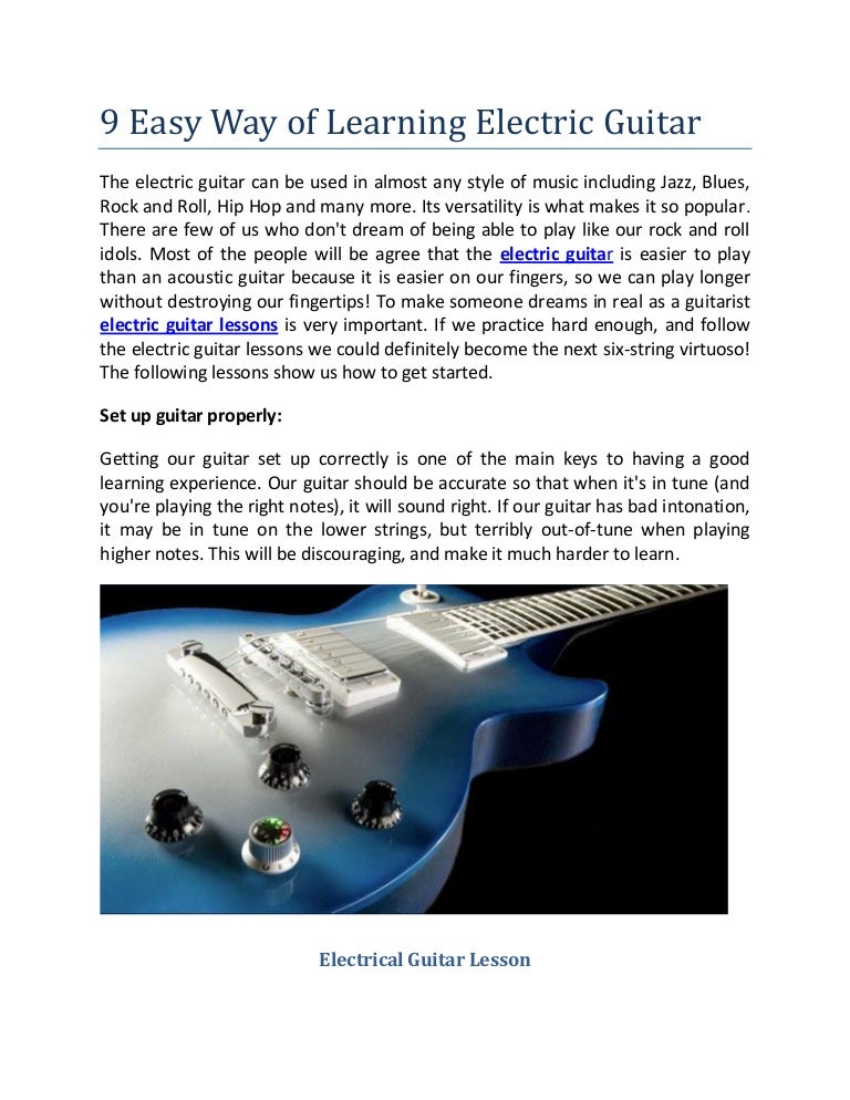 9 easy way of learning electric guitar