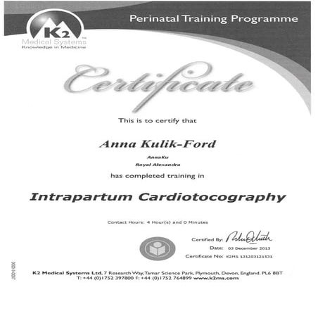 Perinatal Training Programme - Intrapartum Cardiotocography | PDF