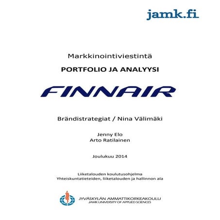 Portfolio ja analyysi FINNAIR