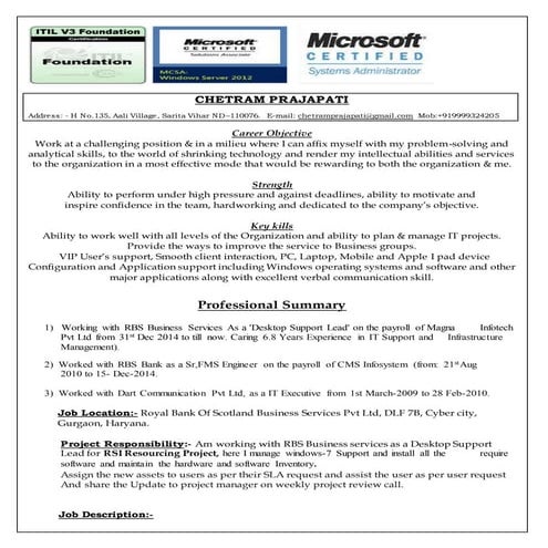 Desktop Support Lead