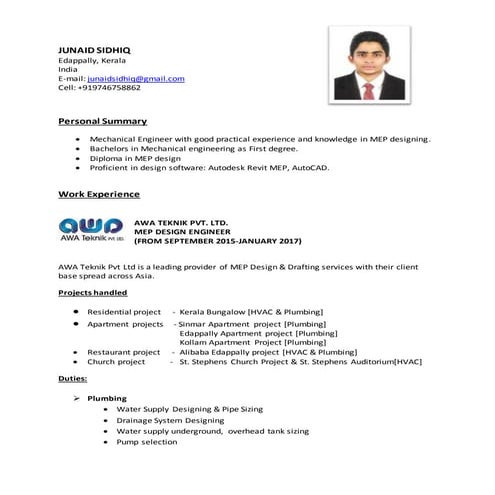 Junaidsidhiq Resume2017 | PDF