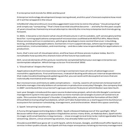 9 enterprise tech trends for 2016 and beyond