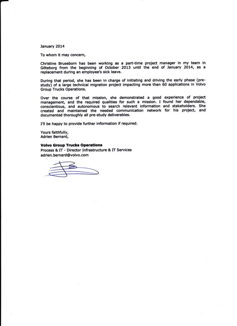 recommendation thank of letter you Letter Adrien Bernard Reference