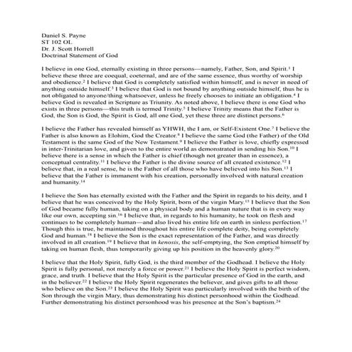 DP Doctrinal Statement of God