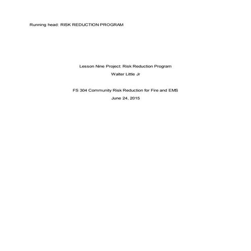 FIR 3307, Community Risk Reduction for the Fire and Emergency .docx