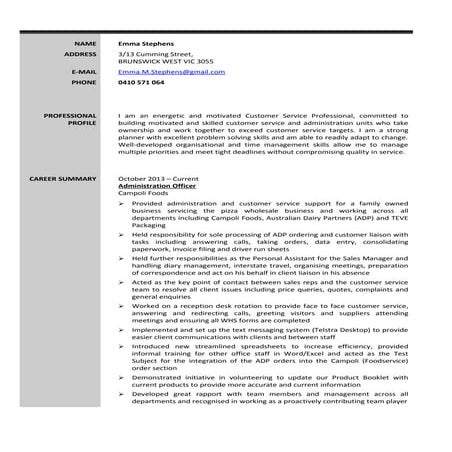 Emma Stephens - Resume