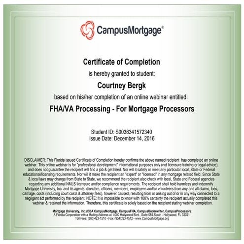 Loan Processing 101 Certification | PDF