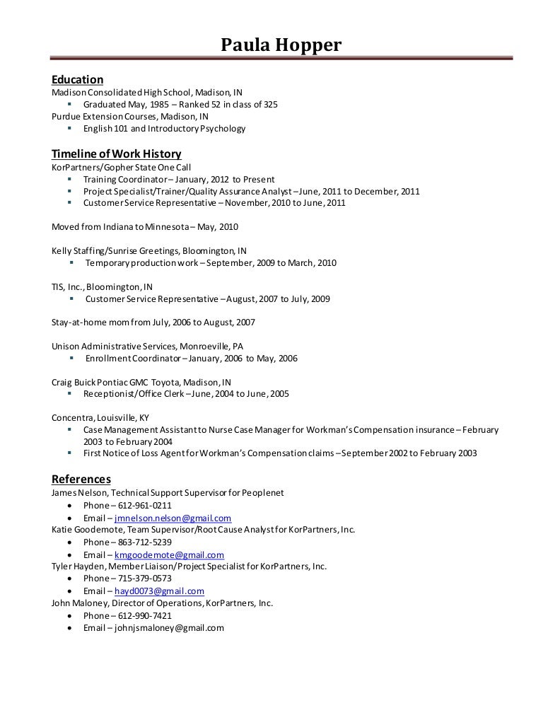 2015 plain timeline of work history references education plain timeline