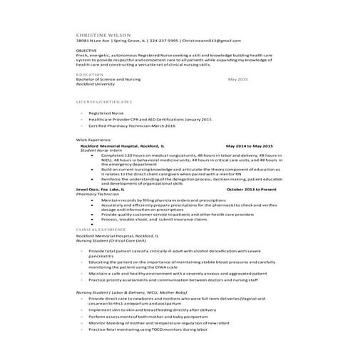 Resume christine 2015 New