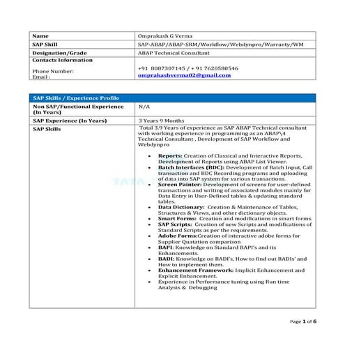 Omprakash_ABAP_Resume