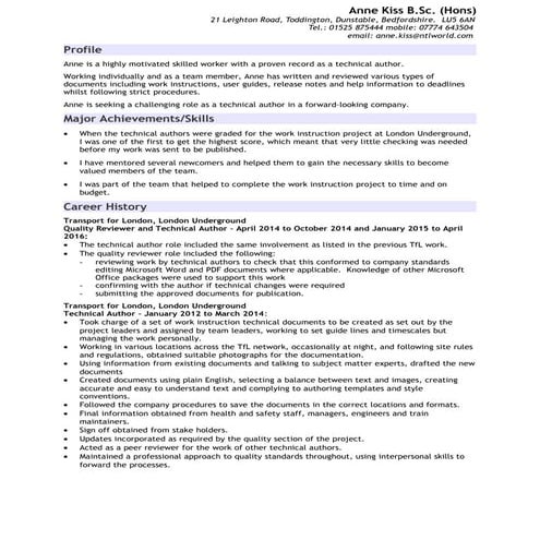 Ken Strain's CV Feb12 | PDF