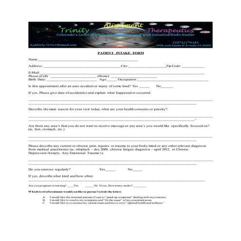Bonnies mfr medical history disclosure form | DOC