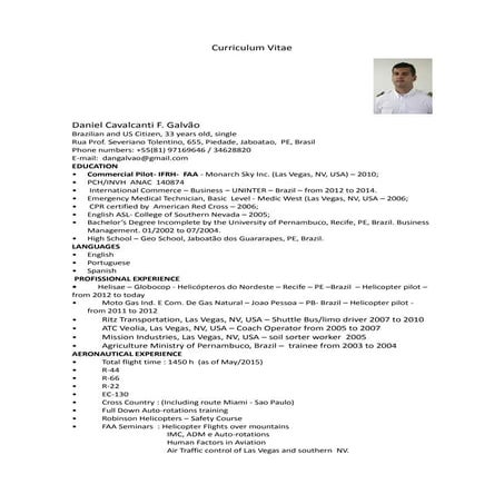 Resume - Daniel Galvao 05-2015 | PDF