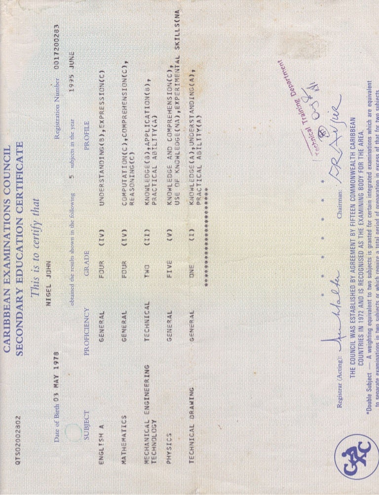 CXC Certifacate 1995 cxc-certifacate-1995