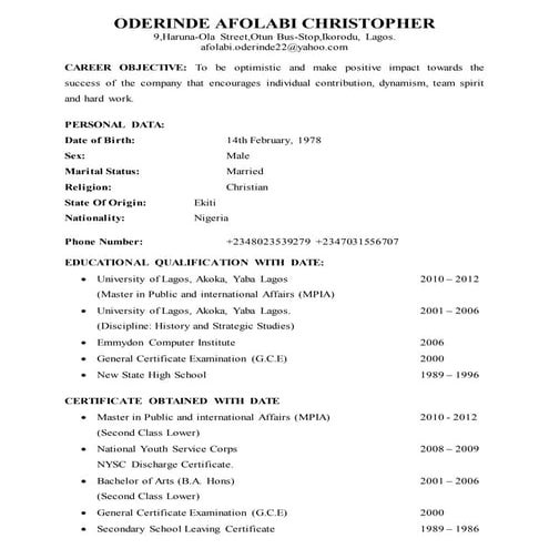 ODERINDE AFOLABI CHRISTOPHER