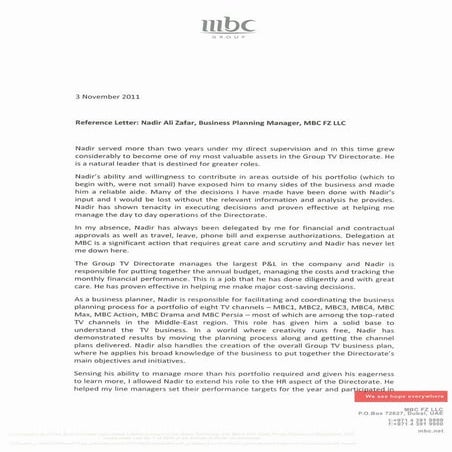 Reference Letter by Tim Riordan | PDF