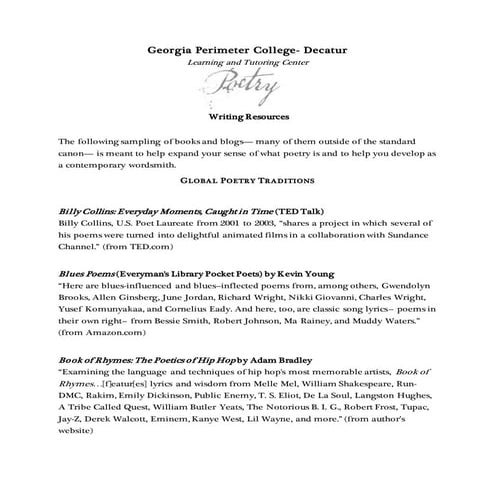 National Poetry Month Leaflet Info