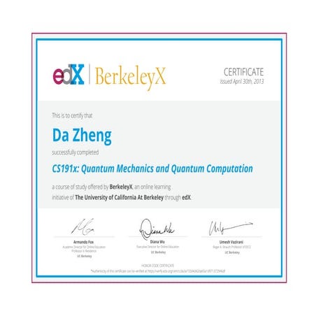 Certificate edx