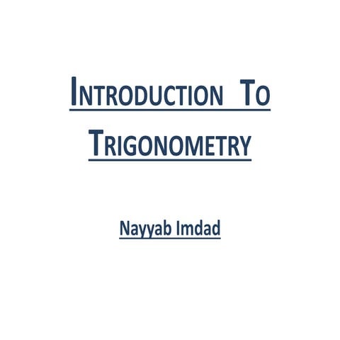 Introduction to Trigonometry