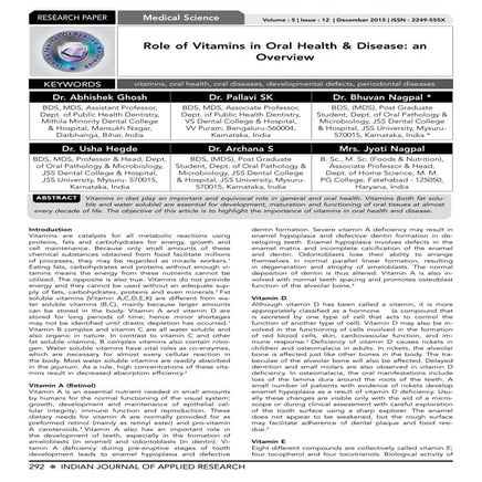 10. ROLE OF VITAMINS IN ORAL HEALTH & DISEASE | PDF