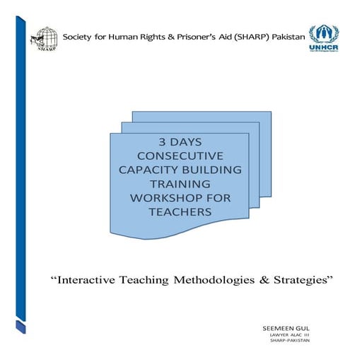 REPORT ON THREE DAYS CONSECUTIVE CAPACITY BUILDING TRAINING WORKSHOP