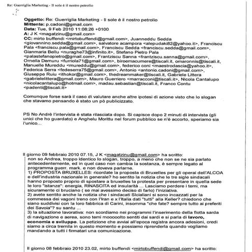 9 feb 2010   il sole è il nostro petrolio