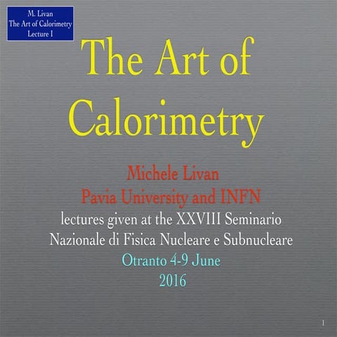 Lectures on Calorimetry - Otranto 2016