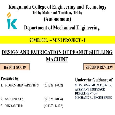 A Review on Design and Fabrication of Groundnut Shelling and Separating ...