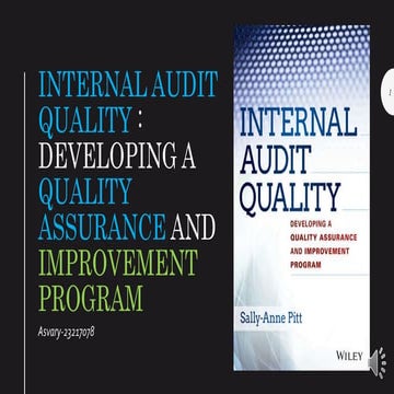 Resume : "Internal audit quality : developing a quality assurance and improve...
