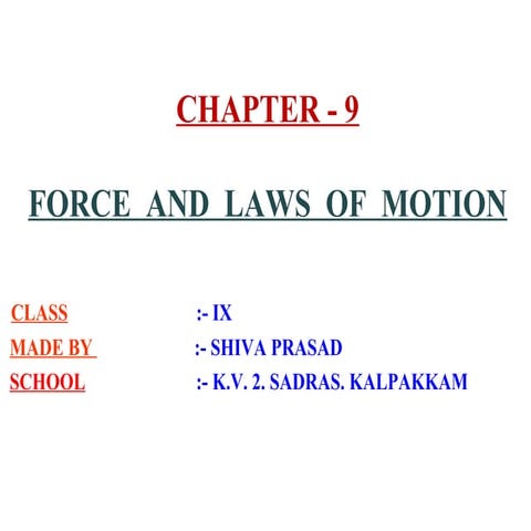 force and laws of motion