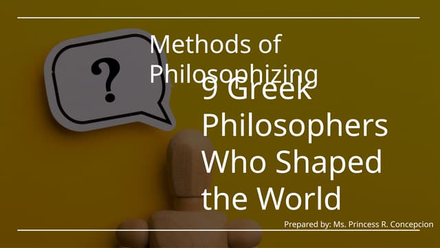 Ancient Greek Philosophy Pptx