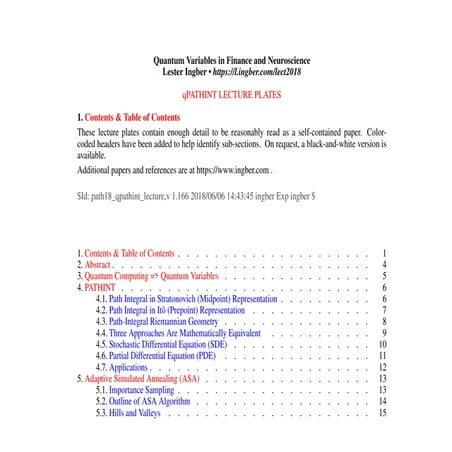 Quantum Variables in Finance and Neuroscience Lecture Slides